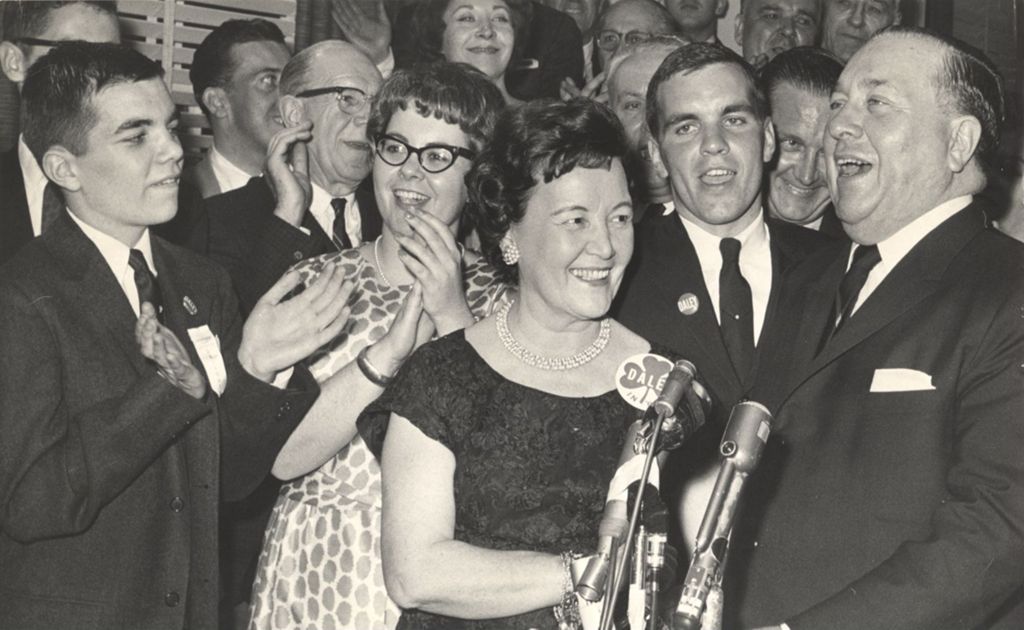 Richard J. Daley and family cheer a victory