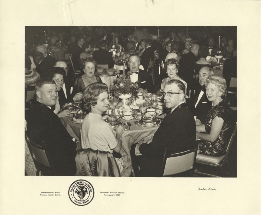 Miniature of St. Xavier College President's Council Dinner, Richard J. and Eleanor Daley with others