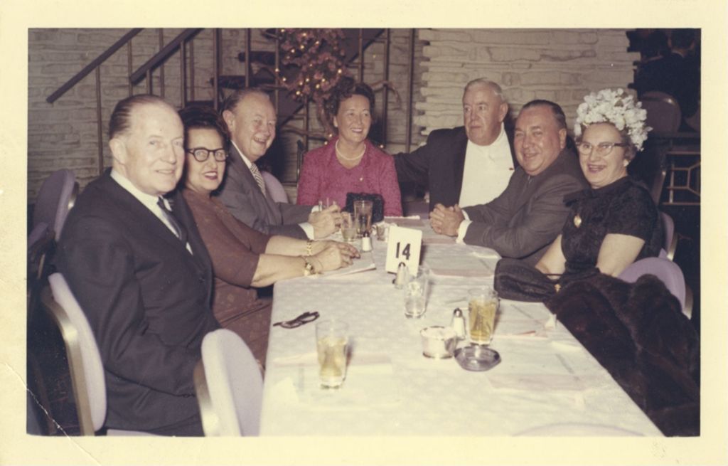 Richard J. Daley and Eleanor Daley with others at the Martinique Restaurant