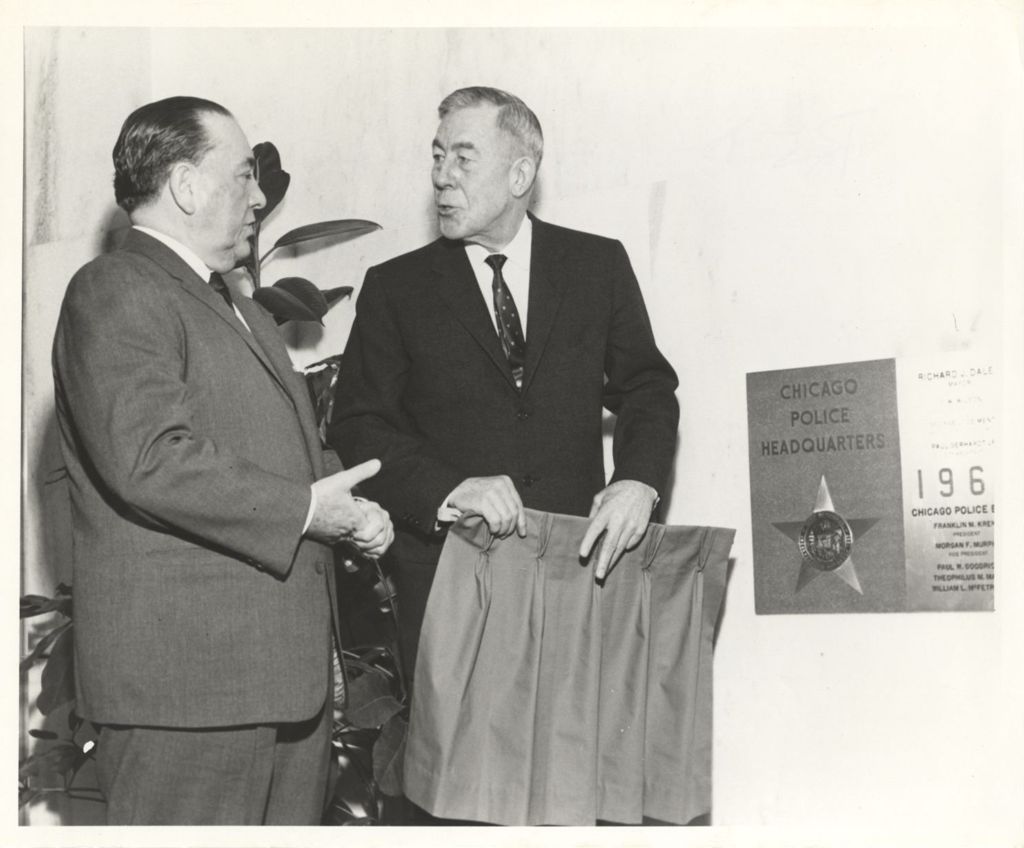 Miniature of Richard J. Daley with Police Superintendent O. W. Wilson