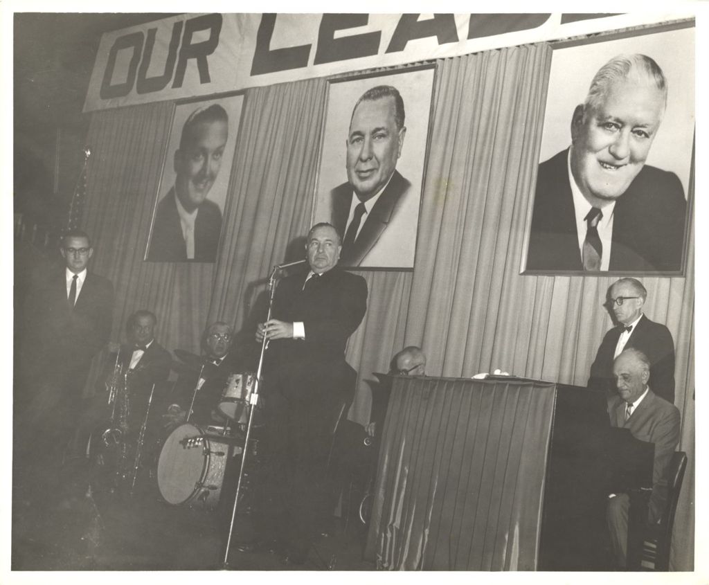 Richard J. Daley speaking at an election campaign event