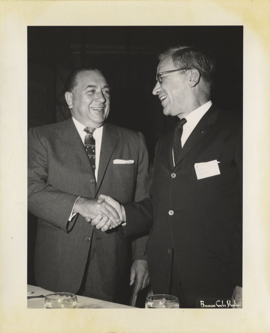 Miniature of Richard J. Daley with the President of the Institute of Traffic Engineers