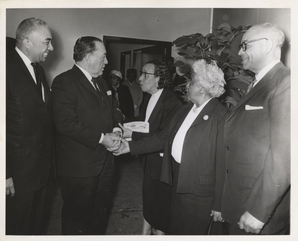 Richard J. Daley with an African-American group