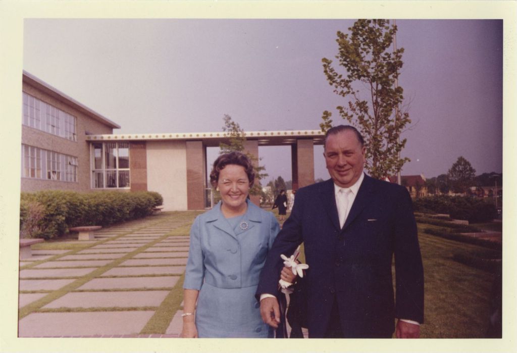 Eleanor and Richard J. Daley outside