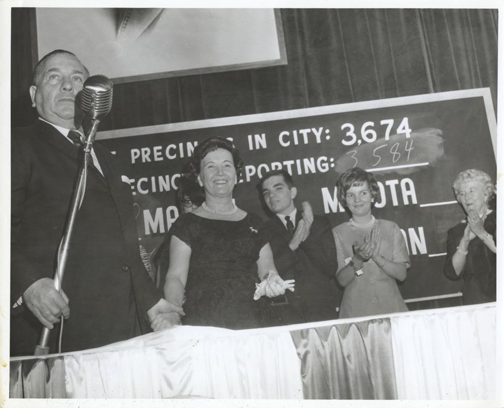 Election night, Richard J. Daley and family