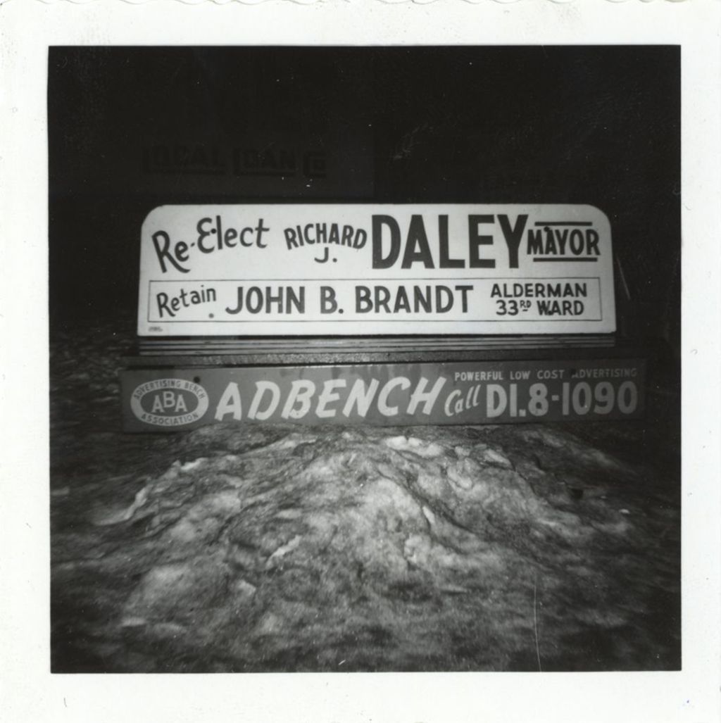 Daley mayoral re-election bench sign