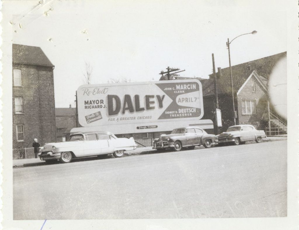 Miniature of Daley mayoral re-election billboard, Western Ave.