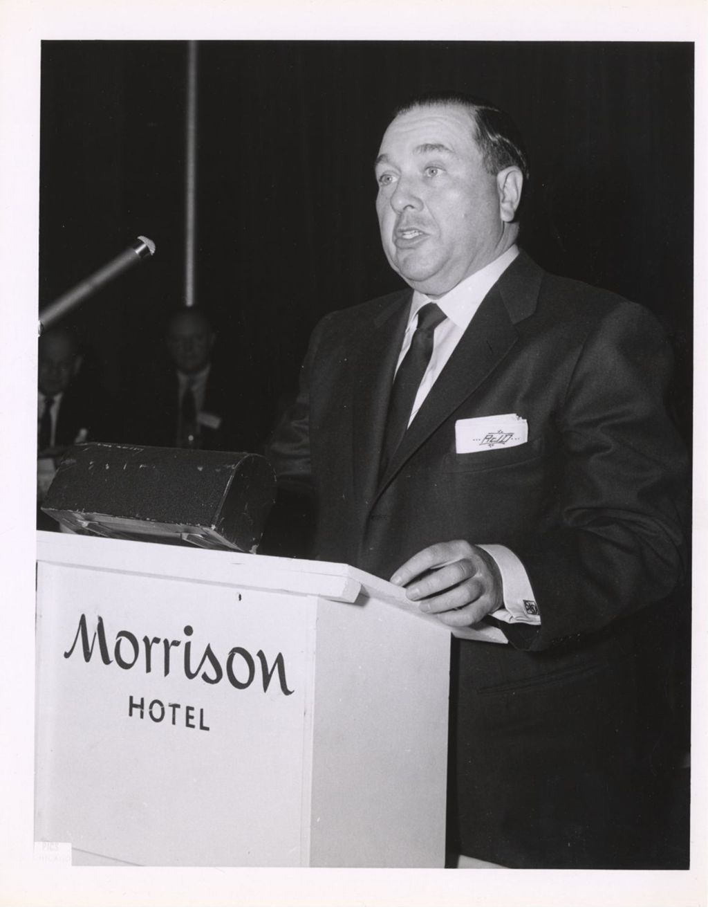 Miniature of Richard J. Daley speaking at the Morrison Hotel