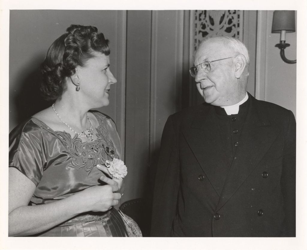 Irish Fellowship Club of Chicago 56th annual St. Patrick's Day Banquet, Cardinal Stritch and a woman