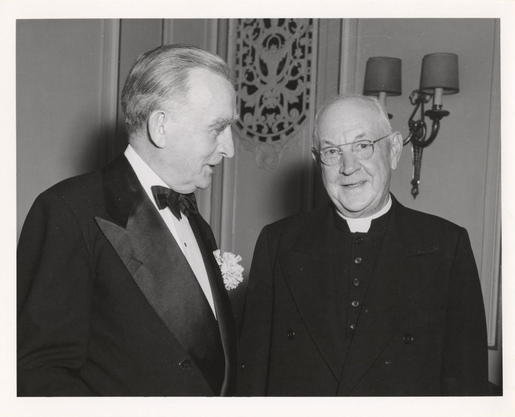 Irish Fellowship Club of Chicago 56th annual St. Patrick's Day Banquet, Cardinal Stritch and a man
