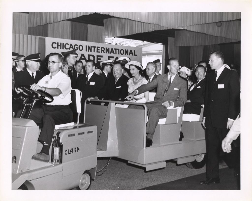Queen Elizabeth II and Prince Philip tour the Chicago International Trade Fair