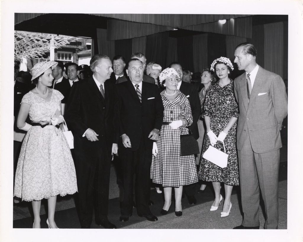 Queen Elizabeth II and Prince Philip visit the Chicago International Trade Fair