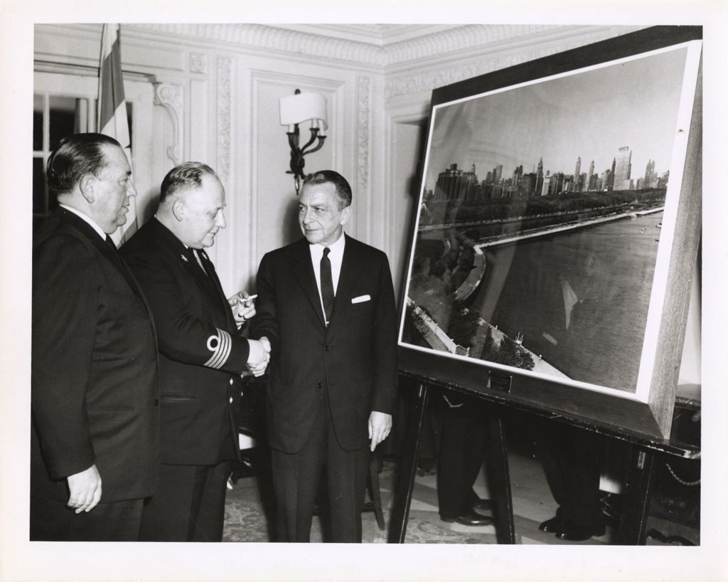 Miniature of Richard J. Daley and others view photo collage of Chicago lakefront