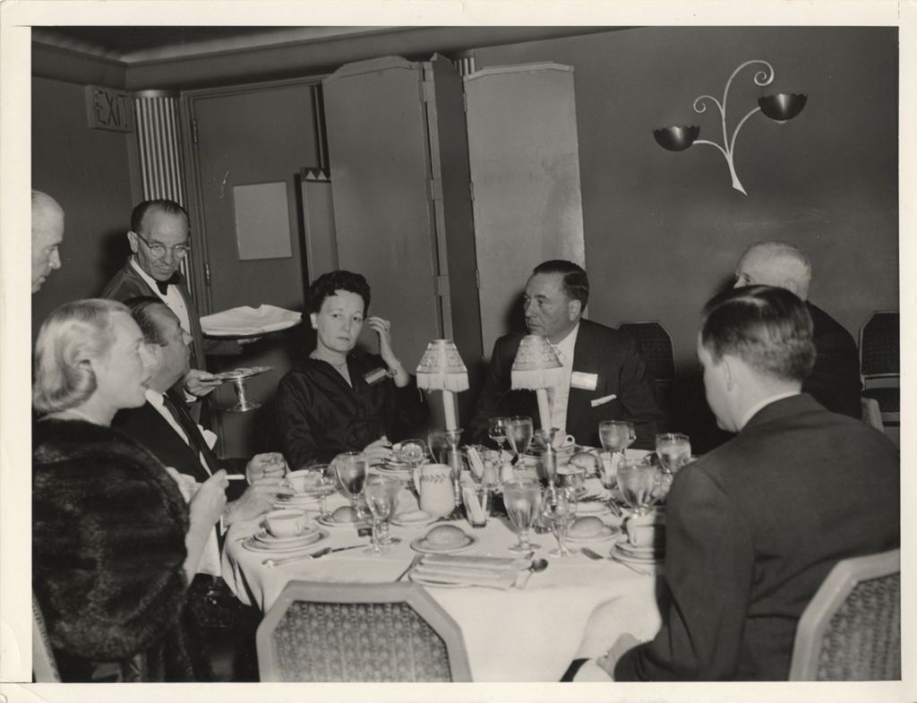 Miniature of Eleanor and Richard J. Daley dining with New York Mayor Robert Wagner and his wife