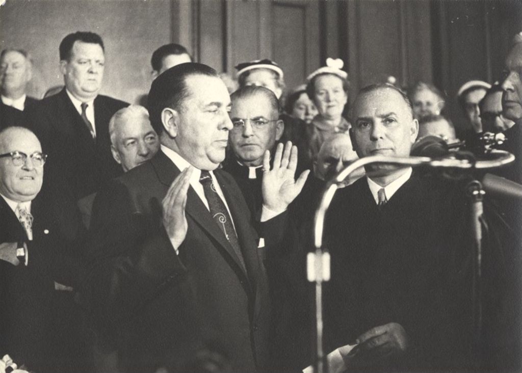 Richard J. Daley taking oath of office