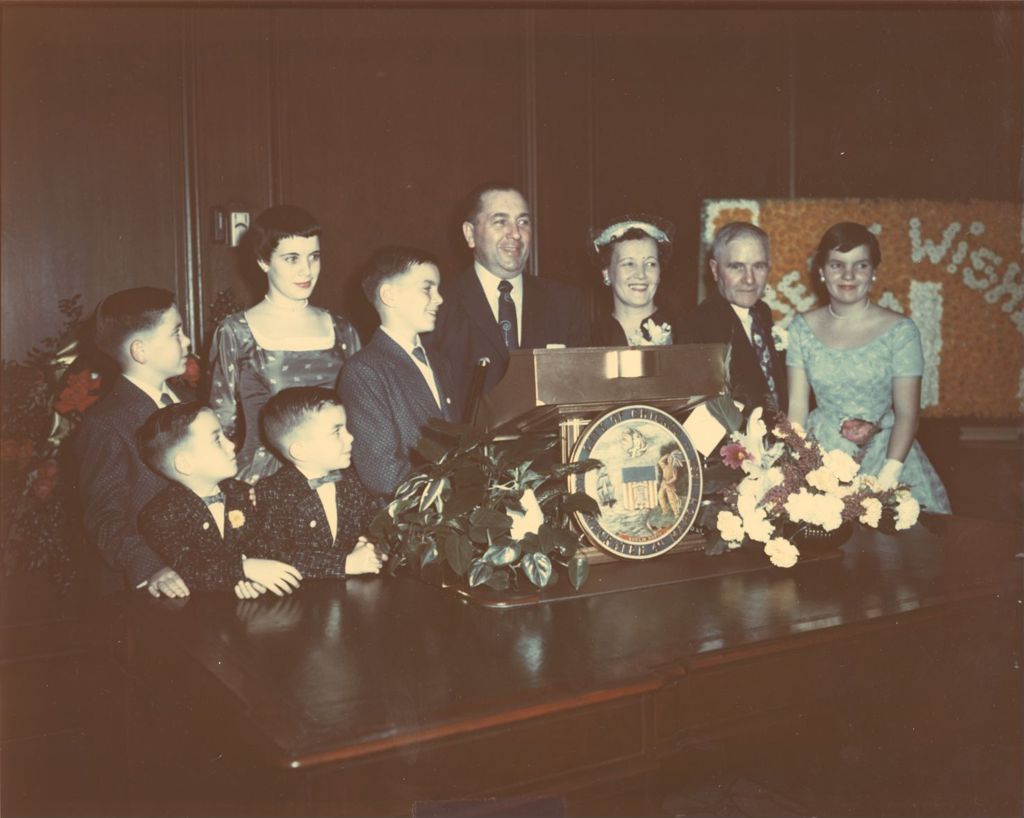 Miniature of Daley family at mayoral inauguration