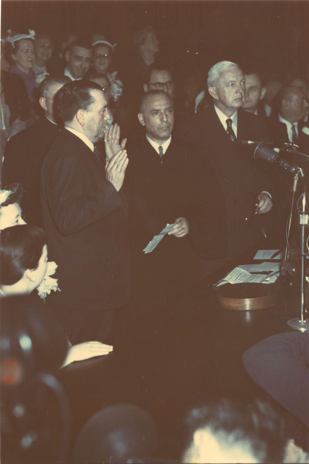 Miniature of Judge Marovitz swearing in Richard J. Daley as mayor