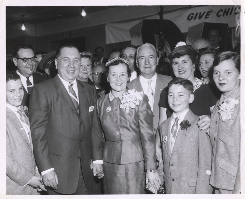 Election night, Daley family with others