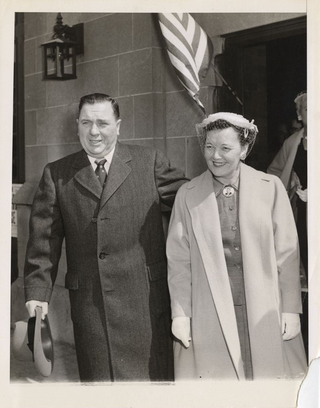 Miniature of Richard J. Daley and Eleanor Daley at 11th Ward polling place