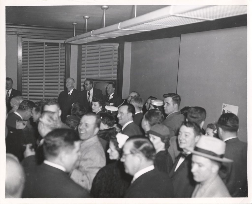 Richard J. Daley and election night crowd