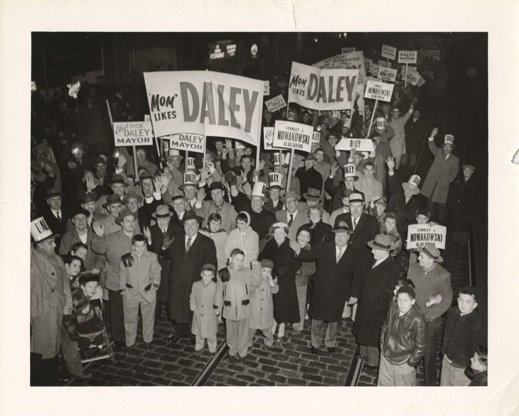 Miniature of Daley family at the Daley campaign kick-off parade