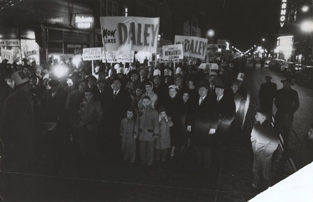 Miniature of Daley family at the Torchlight Parade