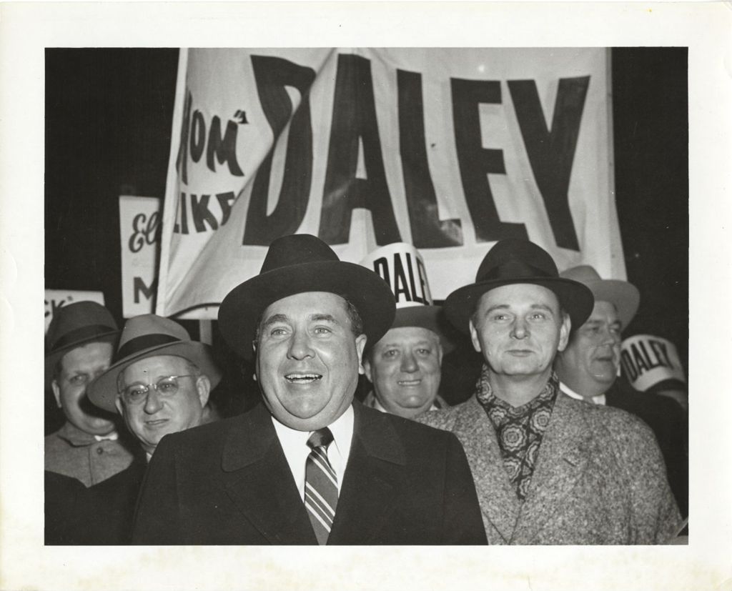 Richard J. Daley marches in the Daley kick-off parade