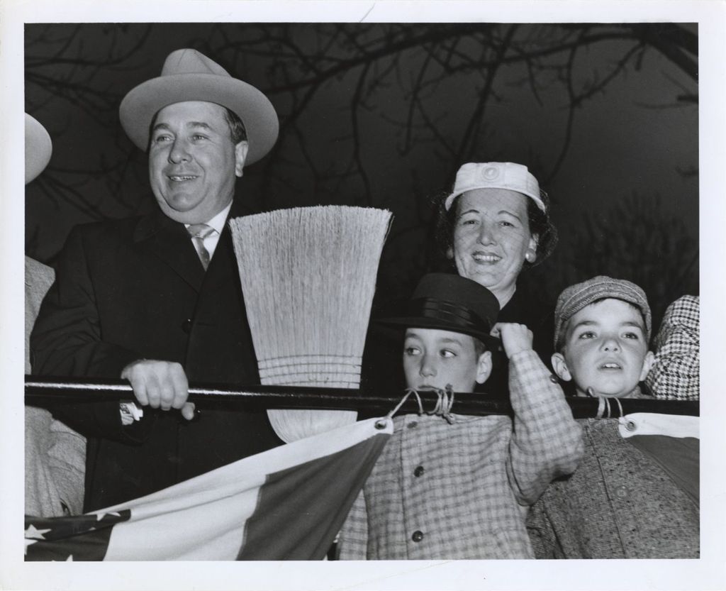 Miniature of Richard J. Daley and family at a political event
