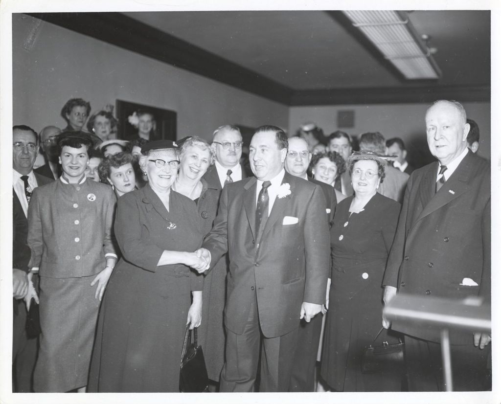 Miniature of Richard J. Daley with primary campaign supporters