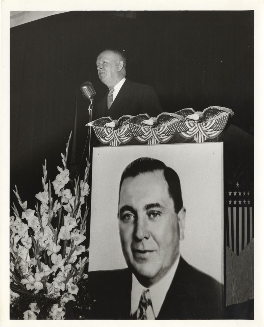 Miniature of John McGuane speaking at Daley campaign event