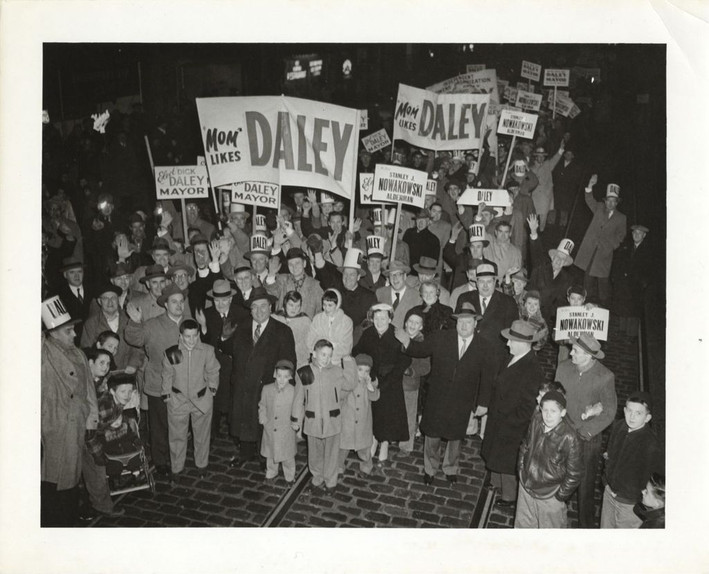 Miniature of Daley mayoral campaign Torchlight Parade