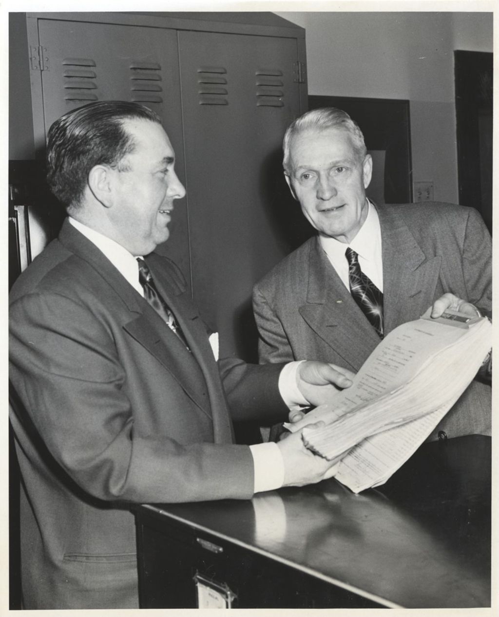 Richard J. Daley receives a petition