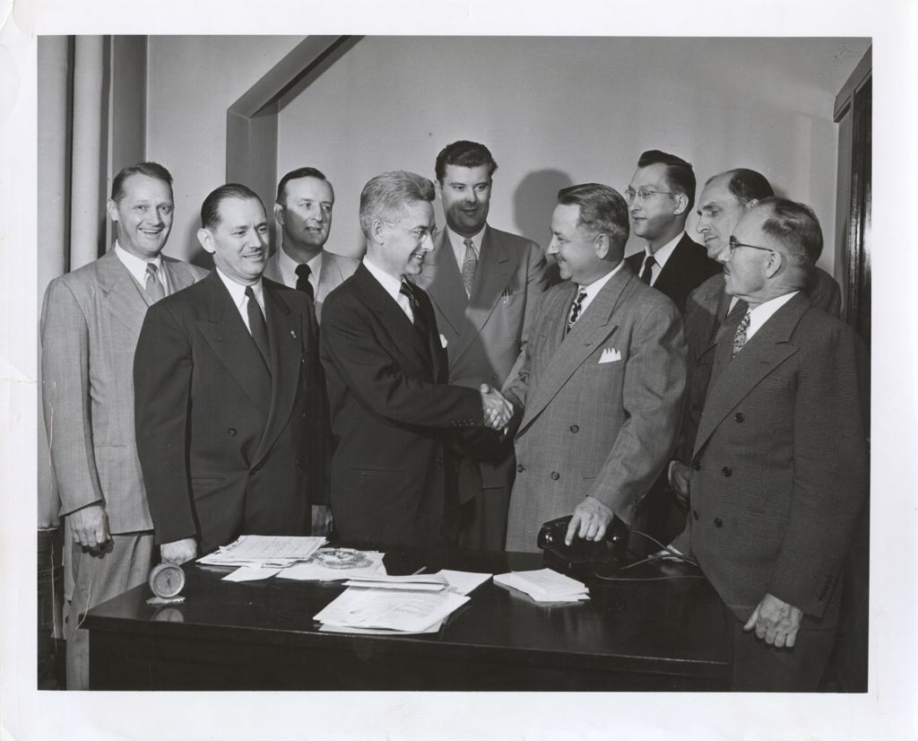 Walter V. Schaefer with a group of supporters