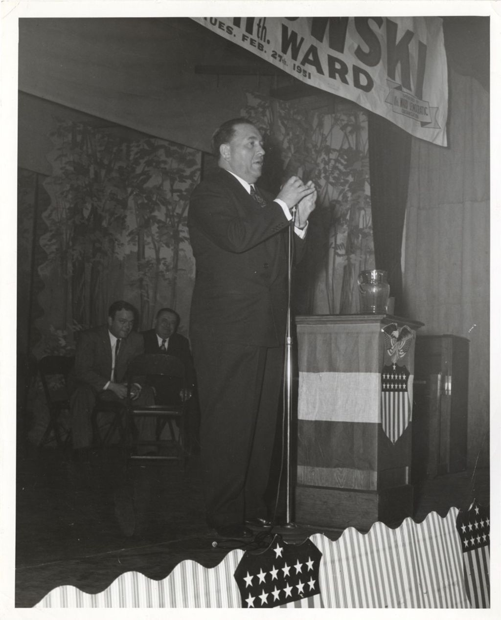 Miniature of Richard J. Daley giving a speech at a country club