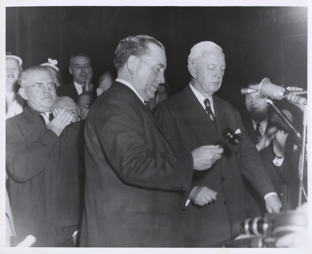 Miniature of Martin Kennelly and Richard J. Daley at Daley's inauguration