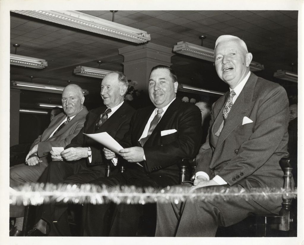 Martin Kennelly and Richard J. Daley seated in an audience