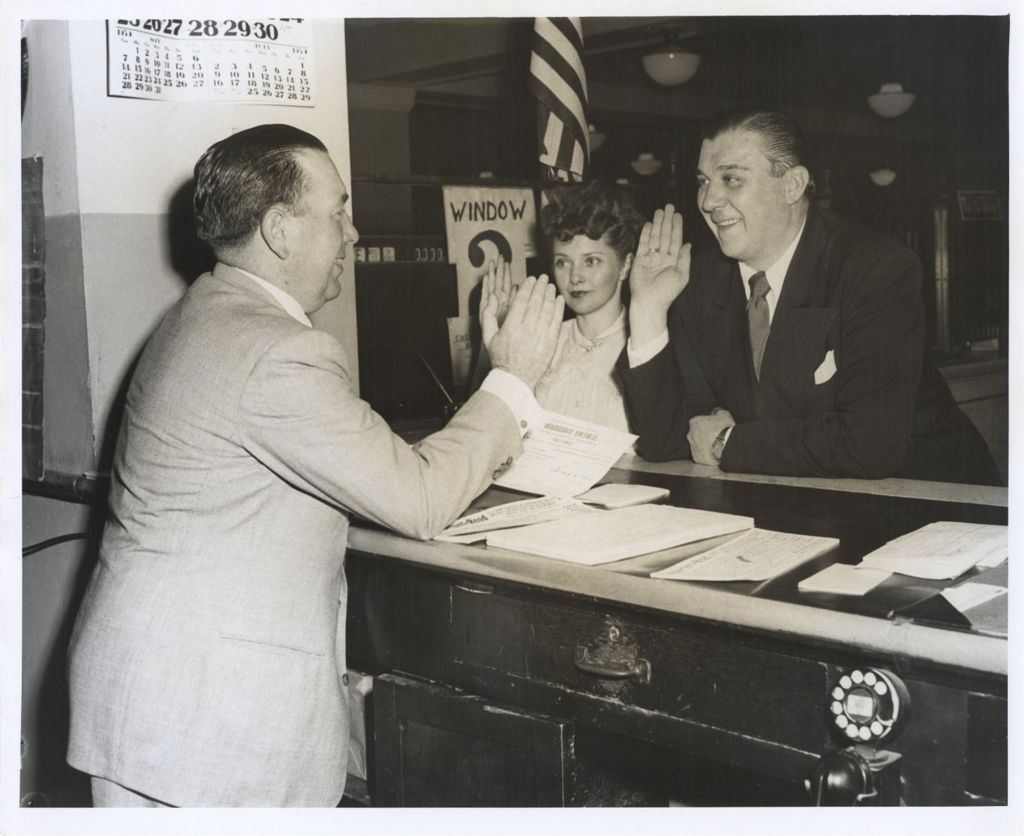 Richard J. Daley marrying a couple