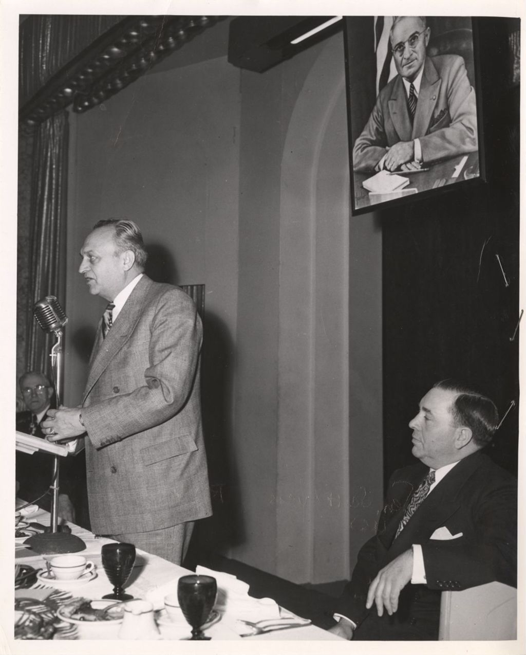 Miniature of Senator Scott Lucas and Richard J. Daley at Lucas Luncheon