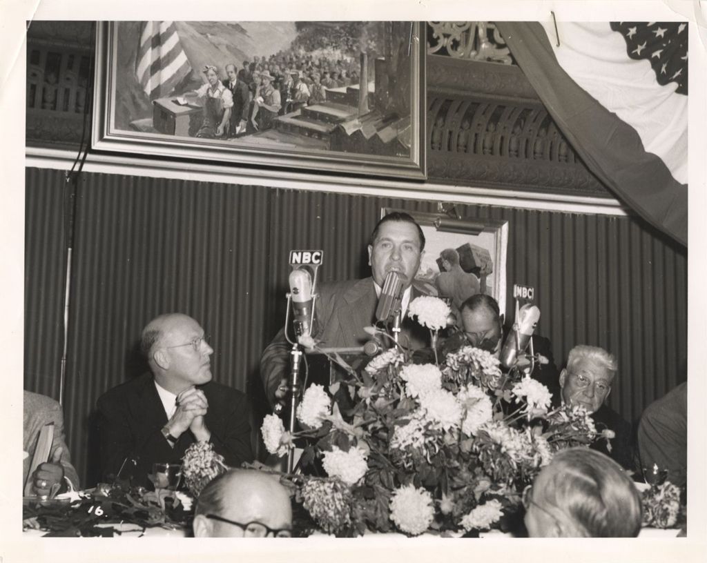 Miniature of Richard J. Daley speaking at Labor League Banquet