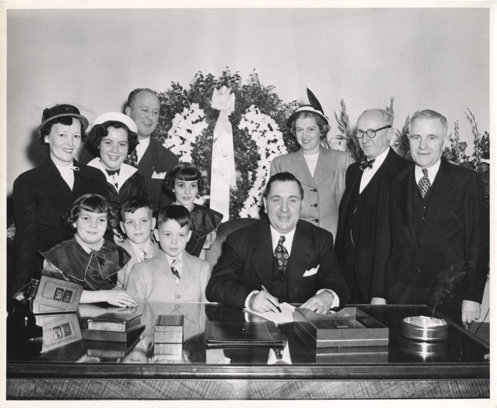 Miniature of County Clerk Installation, Richard J. Daley with family and others