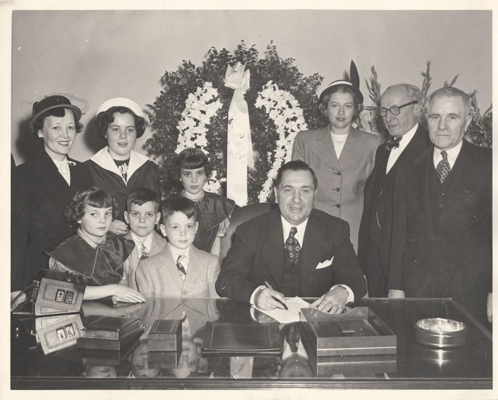 County Clerk Installation, Richard J. Daley with family and others