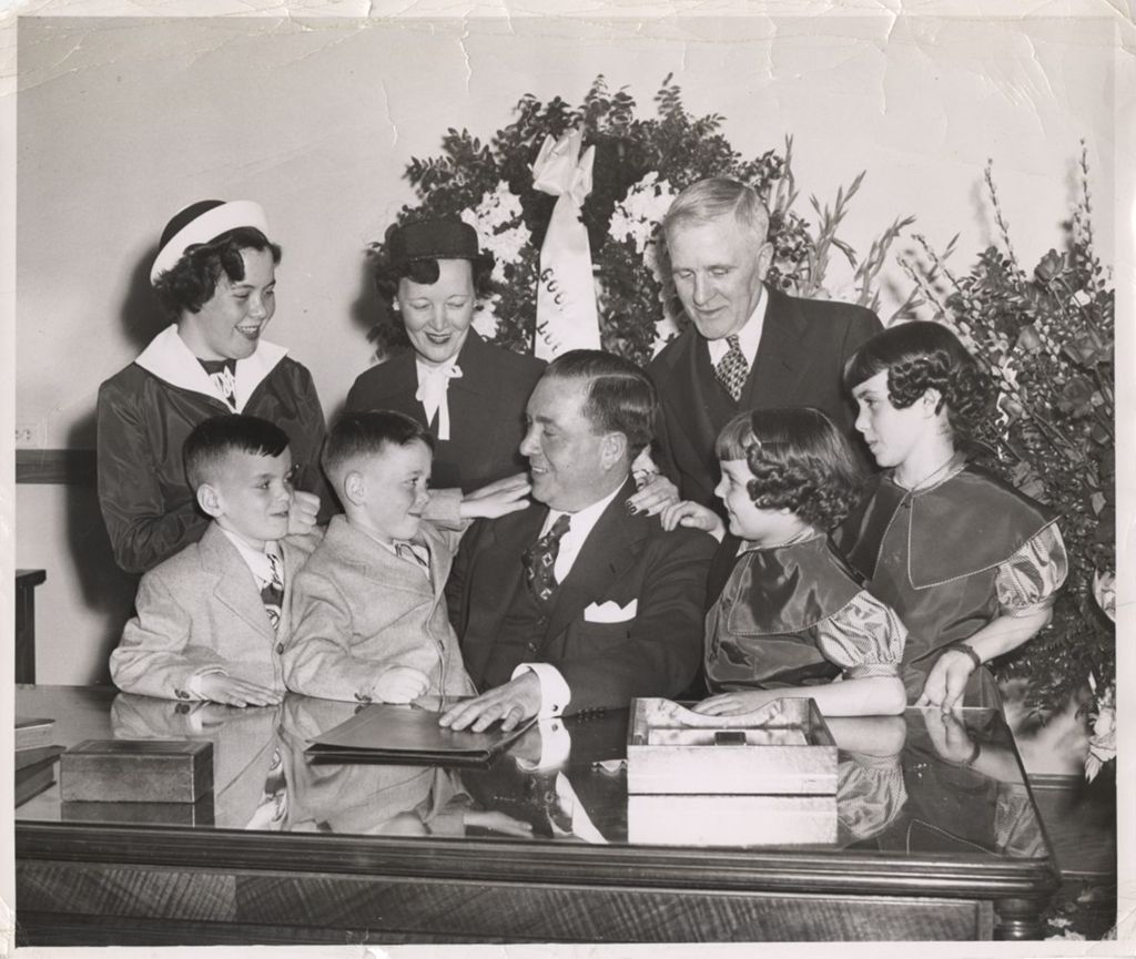 County Clerk Installation, Richard J. Daley and family