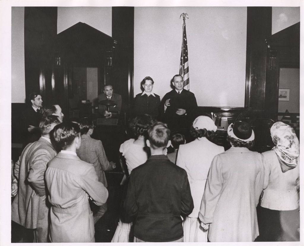 Miniature of Bridgeport youths visit courtroom