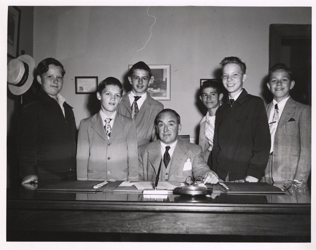 Miniature of Bridgeport youths visit an office