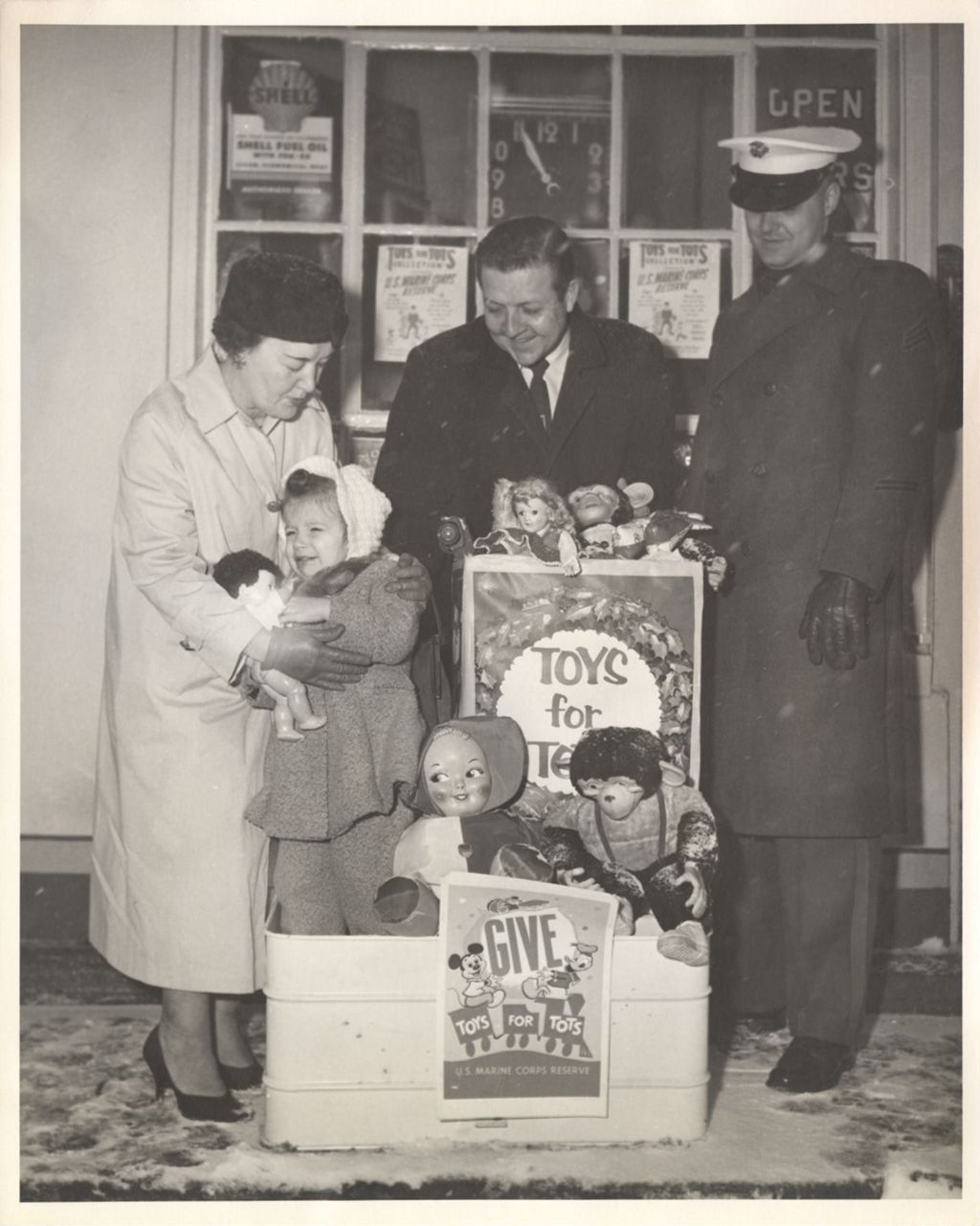 Miniature of Eleanor Daley with others at a Toys for Tots collection site