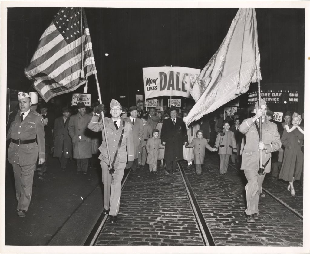 Miniature of Daley mayoral campaign Torchlight Parade