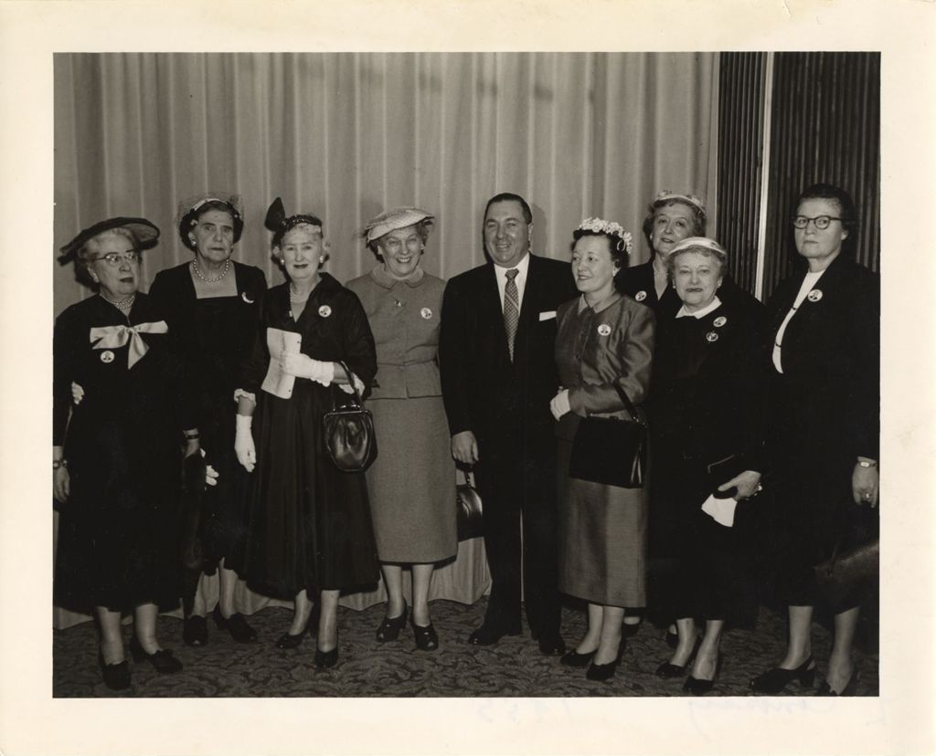 Miniature of Richard J. Daley and Eleanor Daley with women labor leaders