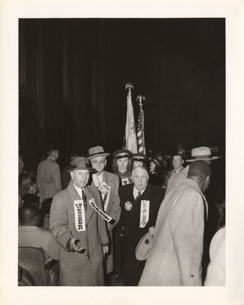 Daley and Weber supporters at an auditorium event
