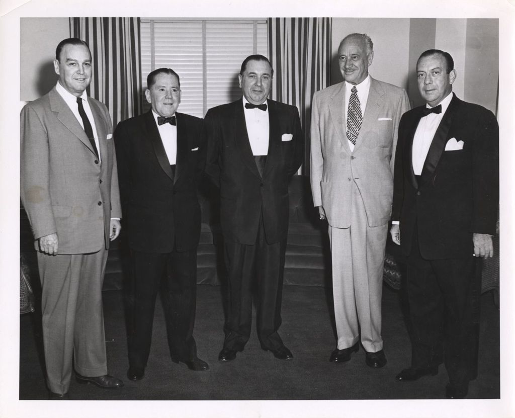 Miniature of Richard J. Daley with New York Mayor Wagner and others
