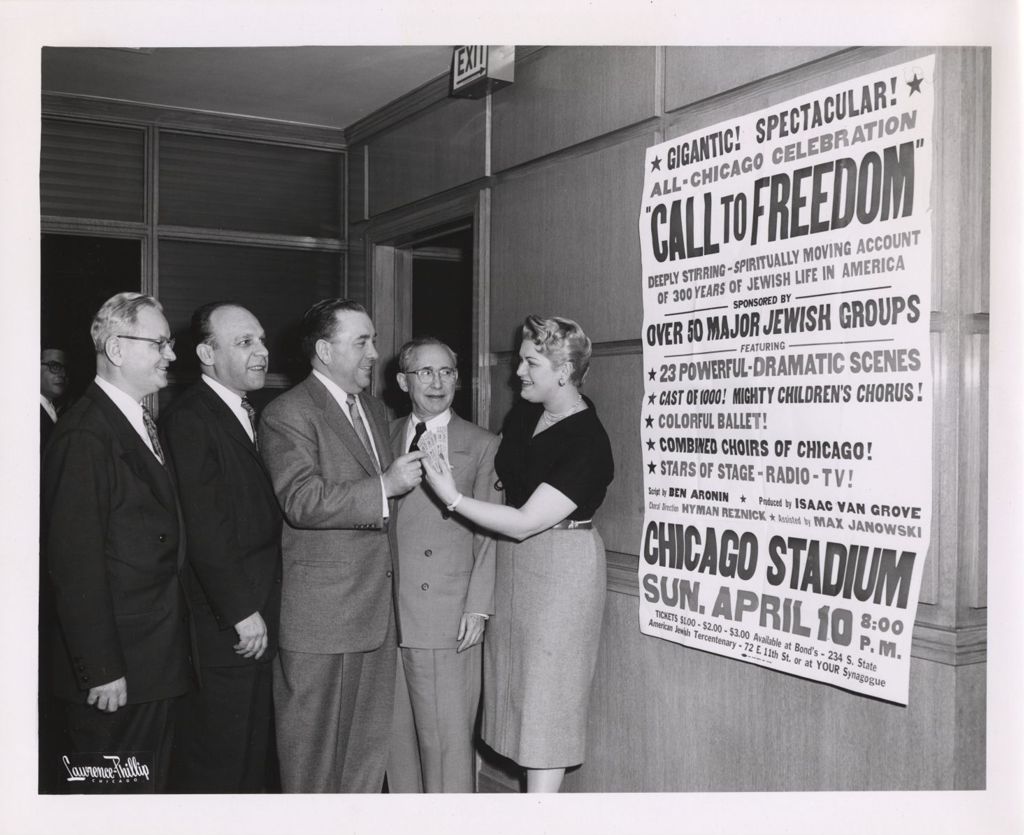 Miniature of Richard J. Daley accepts tickets to the All-Chicago celebration of the American Jewish Tercentenary